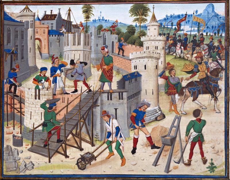 Crédit : BNF Visuel de l'exposition "La construction en pierre au Moyen Âge".